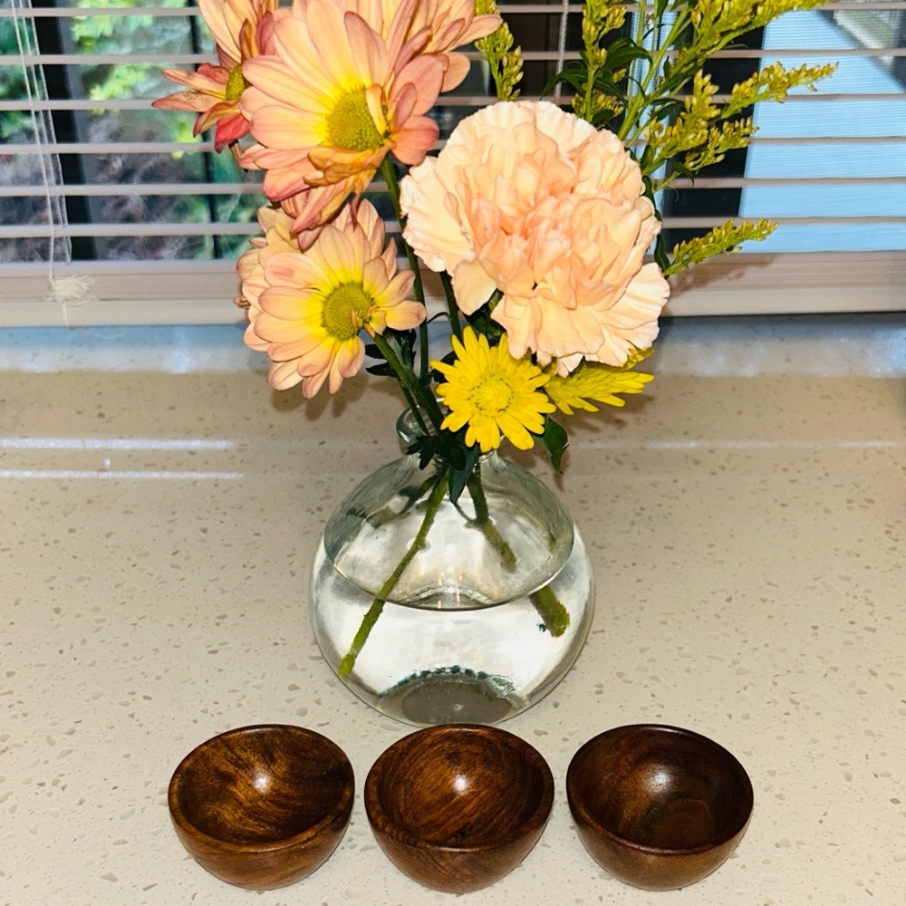 🪵Mini Wooden Bowls Set Of 3 NWT